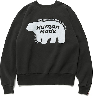 휴먼 메이드 FW22 폴라 베어 프린트 풀오버 스웻셔츠 유니섹스. HM24CS019 1