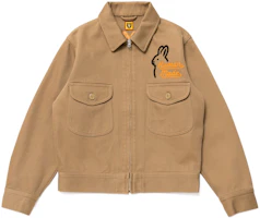 Cheap HUMAN MADE FW22兔子刺绣拉链领夹克 男女同款新年限定版 HM24JK008