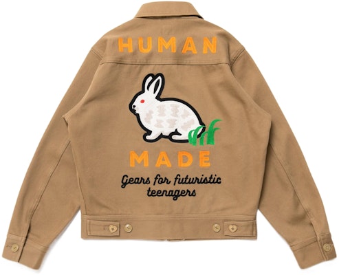 HUMAN MADE FW22 Jaket Zip Kolar Sulaman Arnab Unisex Edisi Tahun Baru HM24JK008 1