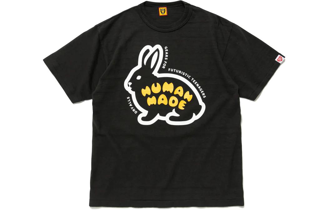 HUMAN MADE FW22 Rabbit Graphic Logo Print Casual Unisex T-Shirt. HM24TE014