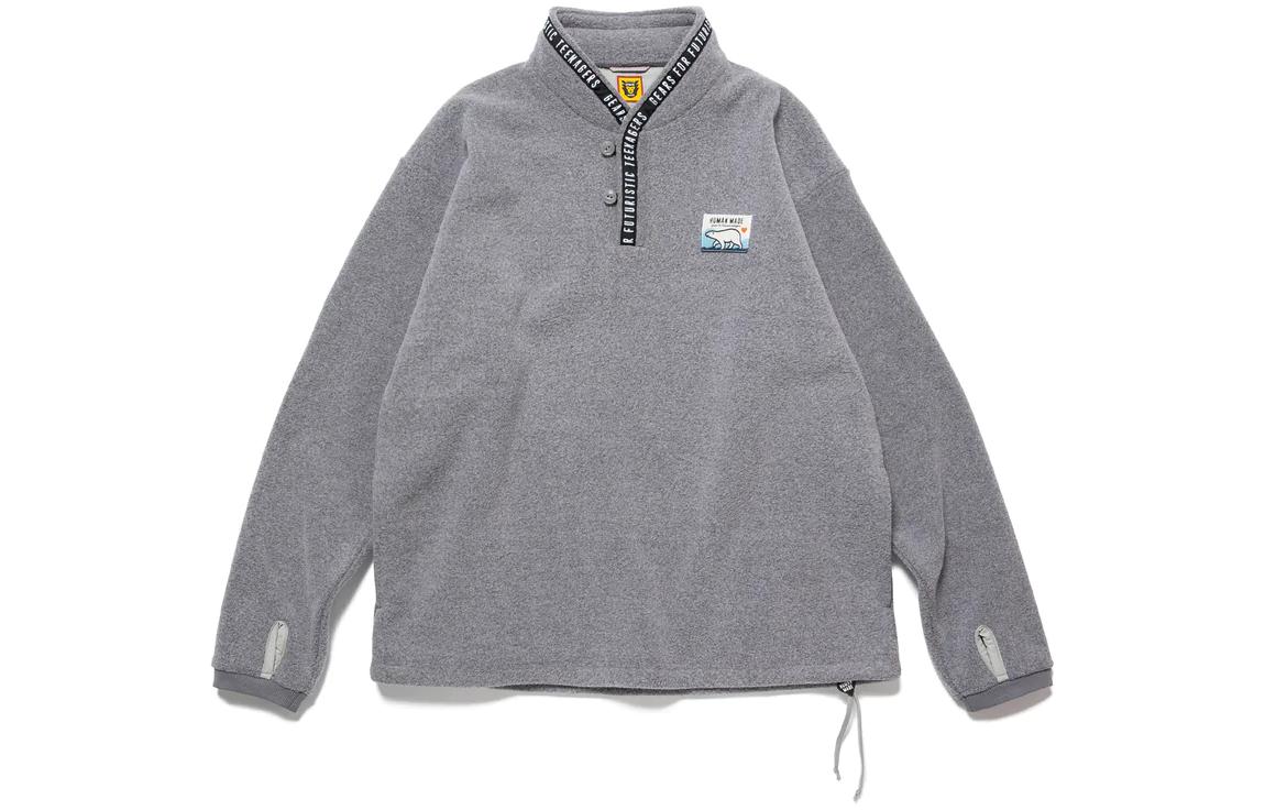 Human Made FW22 Solid Color Logo Collar Pullover Sweatshirt Unisex HM24CS031