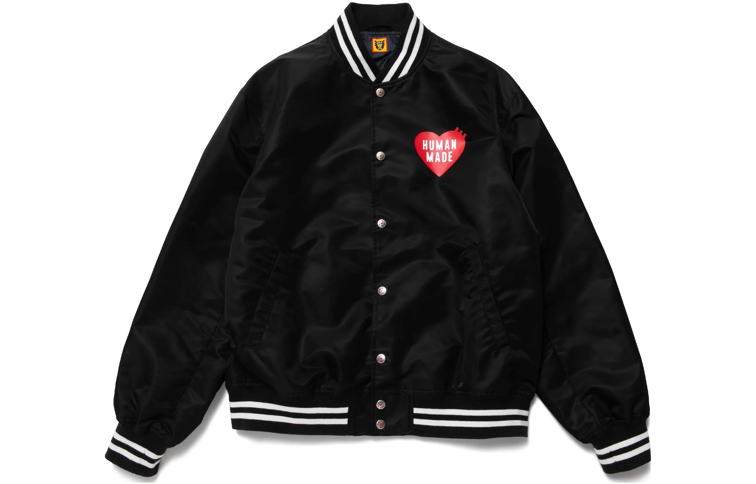 Order HUMAN MADE FW22 Jaket Panjang Unisex Logo Hati Bergaris Baseball HM24JK003