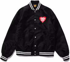 Order HUMAN MADE FW22条纹心形徽标长袖棒球夹克 男女通用 HM24JK003