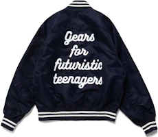 Details for HUMAN MADE FW22条纹心形徽标长袖棒球夹克 男女通用 HM24JK003