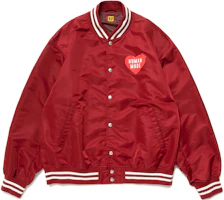 Sizing HUMAN MADE FW22条纹心形徽标长袖棒球夹克 男女通用 HM24JK003