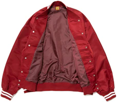 Cheap HUMAN MADE FW22条纹心形徽标长袖棒球夹克 男女通用 HM24JK003