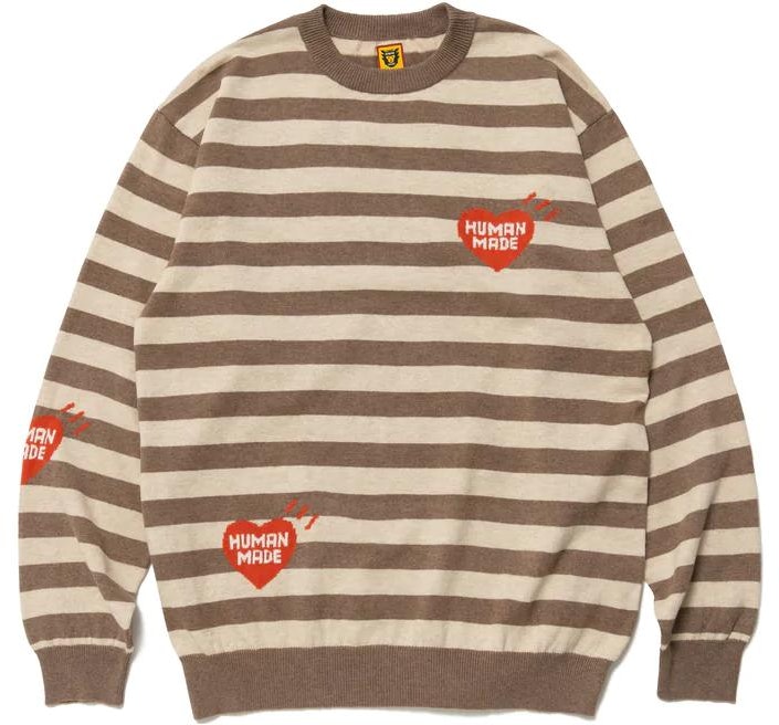 human-made-fw-22-striped-logo-print-long-sleeve-sweater-unisex-yellow-hm-24-cs-033