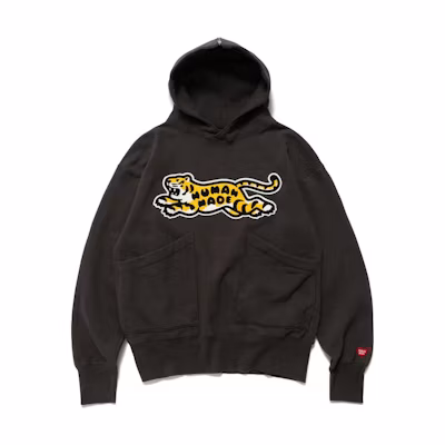 HUMAN MADE FW22 Tiger Logo Print Black Hoodie Fashion Sweatshirt. HM24CS027