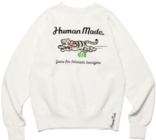 HUMAN MADE FW22 Tiger Print Pullover Sweatshirt White HM24CS038 HUMAN MADE FW22 Tiger Print Pullover Sweatshirt White HM24CS038