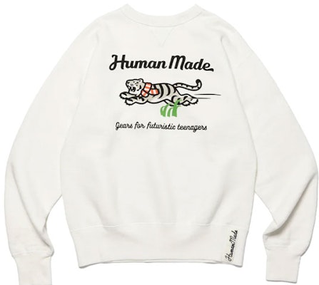 HUMAN MADE FW22 老虎印花白色套頭衫 HM24CS038 Order HUMAN MADE FW22 老虎印花白色套頭衫 HM24CS038