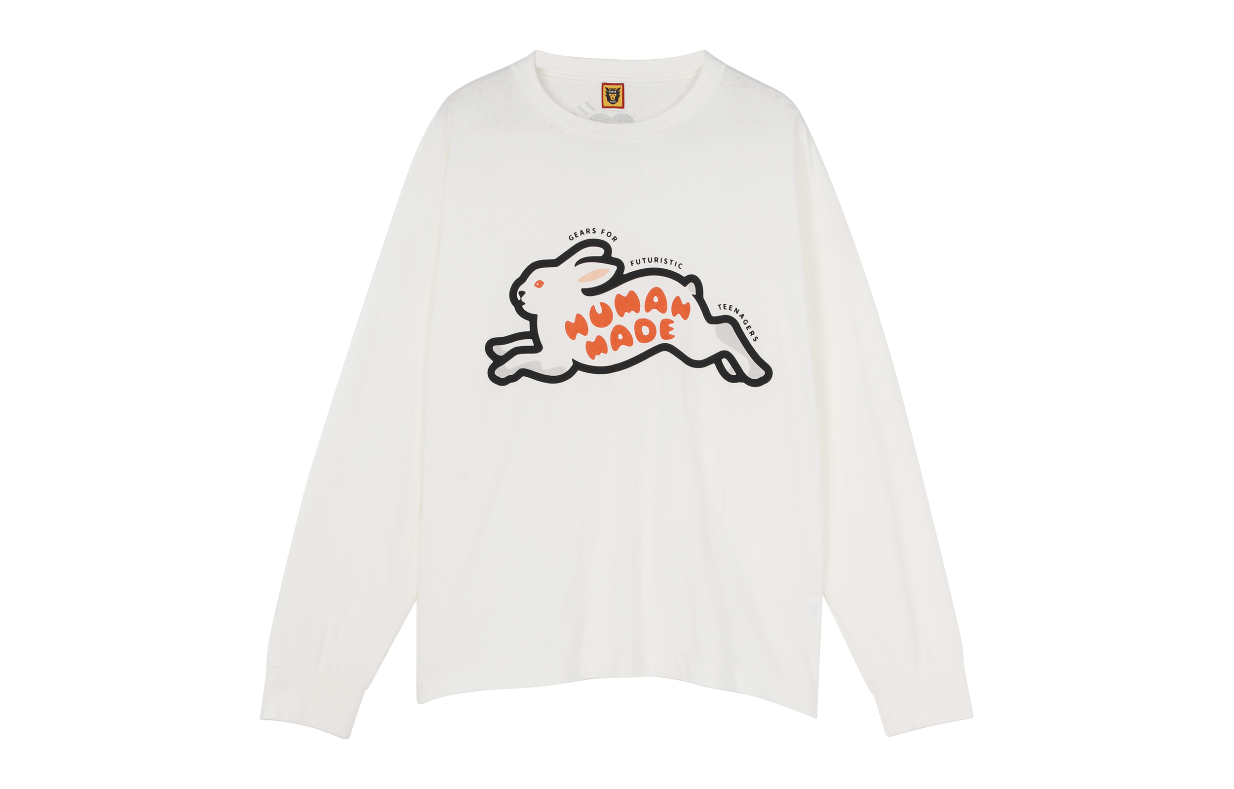 HUMAN MADE FW22 Uneven Texture Rabbit Print Long Sleeve T-Shirt Mens. HM24CS007