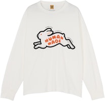 HUMAN MADE FW22 Uneven Texture Rabbit Print Long Sleeve T-Shirt Mens. HM24CS007 HUMAN MADE FW22 Uneven Texture Rabbit Print Long Sleeve T-Shirt Mens. HM24CS007