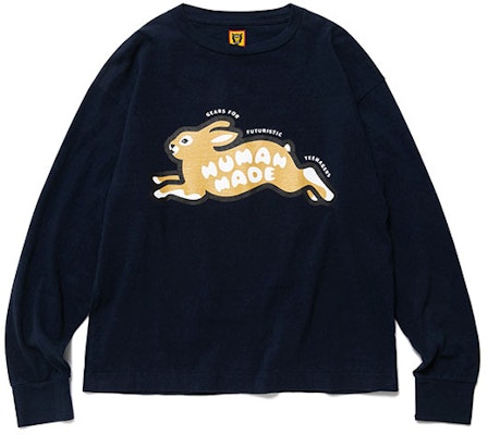 Camiseta Manga Larga HUMAN MADE FW22 Estampado Conejo Textura Irregular Hombre. HM24CS007 Shop Camiseta Manga Larga HUMAN MADE FW22 Estampado Conejo Textura Irregular Hombre. HM24CS007