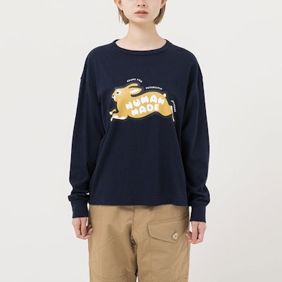 Camiseta Manga Larga HUMAN MADE FW22 Estampado Conejo Textura Irregular Hombre. HM24CS007 Details for Camiseta Manga Larga HUMAN MADE FW22 Estampado Conejo Textura Irregular Hombre. HM24CS007