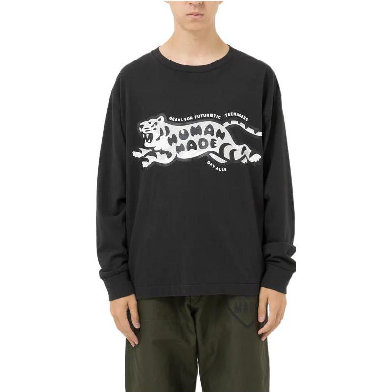 Shop HUMAN MADE FW22 Jersey Hombre Estampado Tigre Textura Irregular Manga Larga HM24CS006