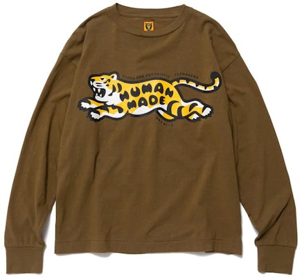 HUMAN MADE FW22 Jersey Hombre Estampado Tigre Textura Irregular Manga Larga HM24CS006 Sizing HUMAN MADE FW22 Jersey Hombre Estampado Tigre Textura Irregular Manga Larga HM24CS006