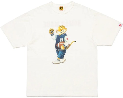 HUMAN MADE FW23 College Tiger Print Short Sleeve T-Shirt Unisex HM26TE001 Order HUMAN MADE FW23 College Tiger Print Short Sleeve T-Shirt Unisex HM26TE001