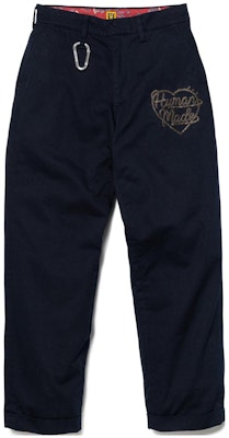 HUMAN MADE FW23 Collegiate Twill Pants with Heart Logo Embroidery Unisex. HM26PT004 Buy HUMAN MADE FW23 Collegiate Twill Pants with Heart Logo Embroidery Unisex. HM26PT004