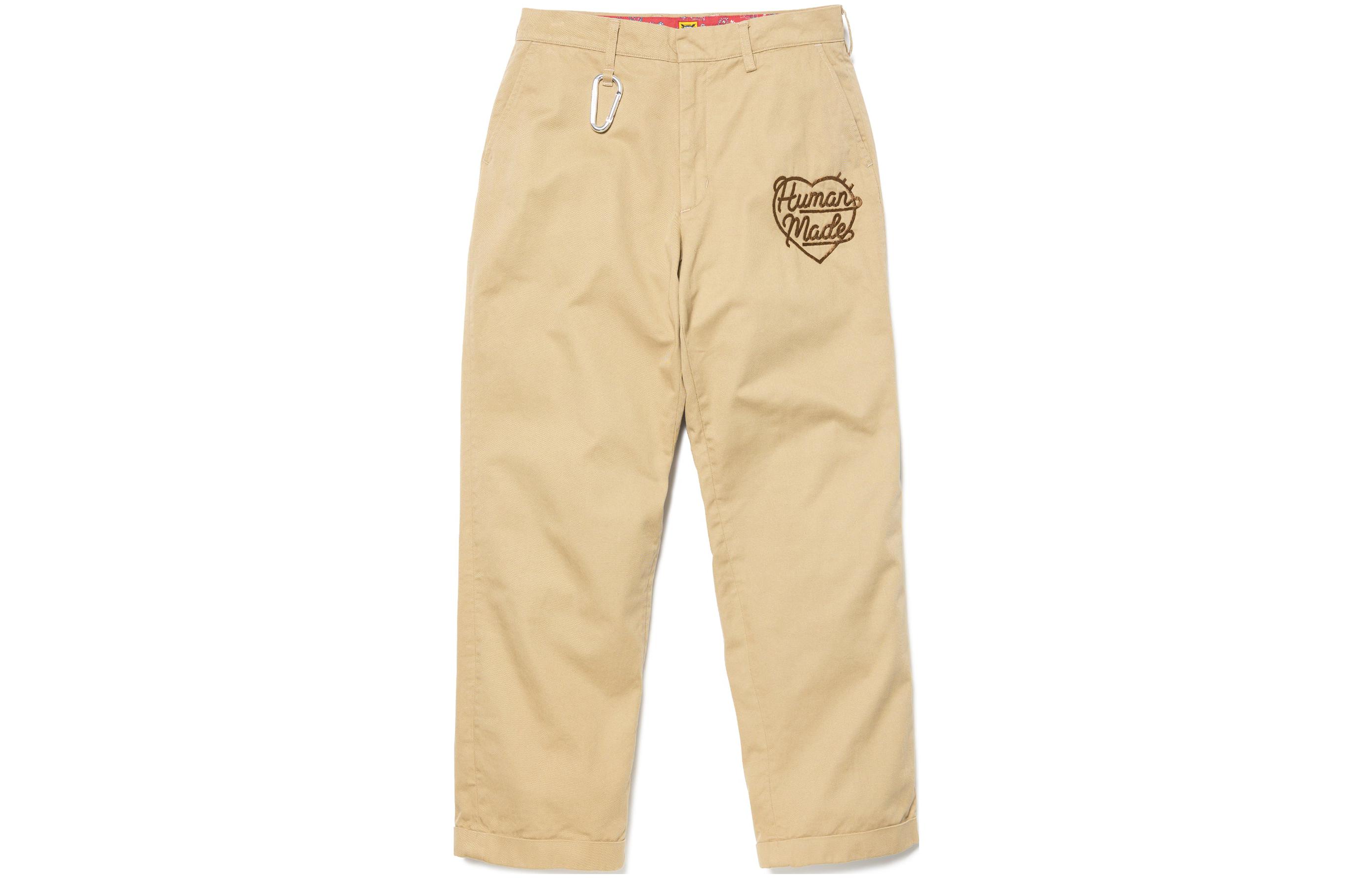 Shop HUMAN MADE FW23 Collegiate Twill Pants with Heart Logo Embroidery Unisex. HM26PT004