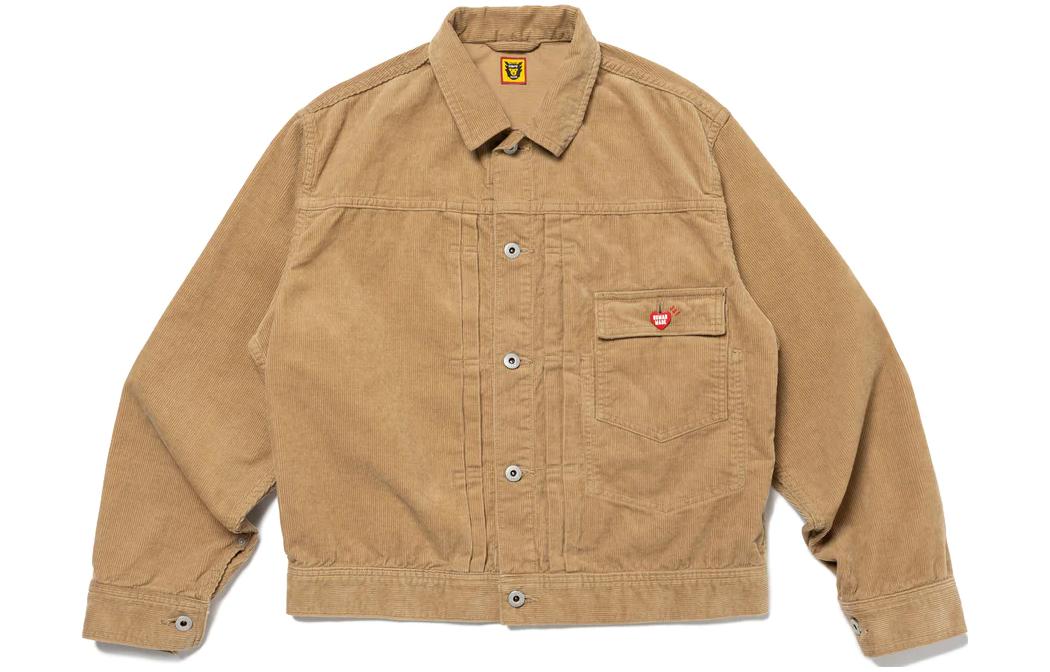 HUMAN MADE FW23 Corduroy Work Jacket Dachs Hound Embroidery Unisex Light Brown HM26JK005