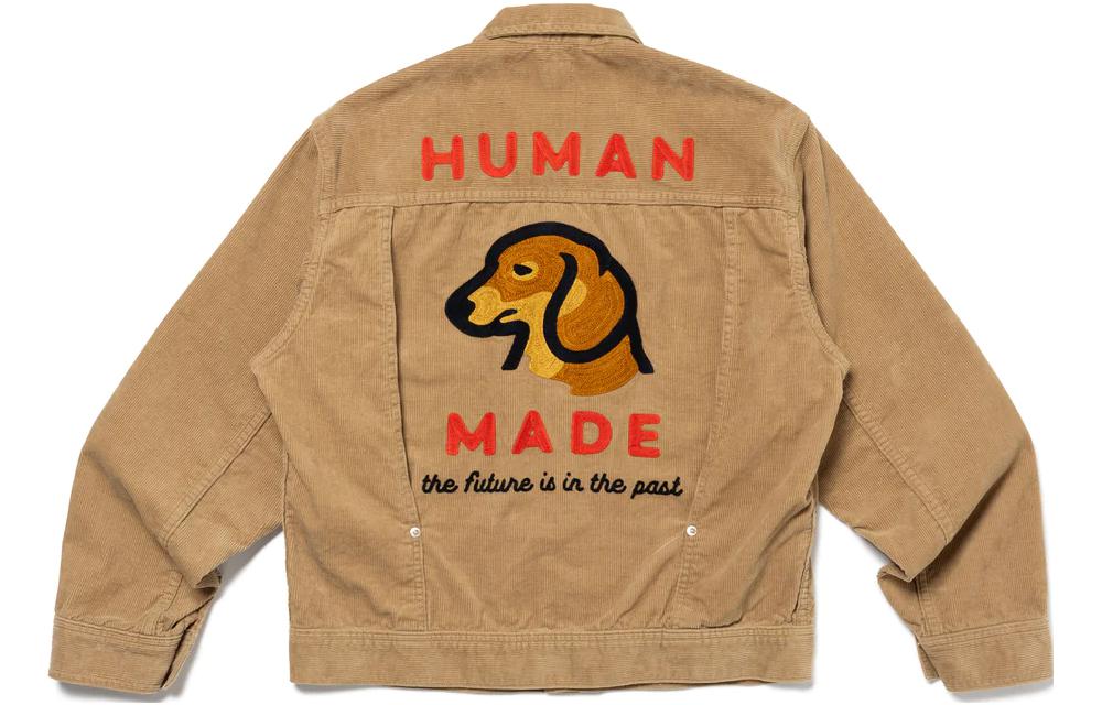 Lookbook HUMAN MADE FW23灯芯绒工装夹克腊肠狗刺绣男女同款浅棕色 HM26JK005