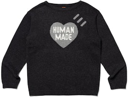 HUMAN MADE FW23 Cotton Heart Print Knitted Sweater Unisex Workwear. HM26CS030 HUMAN MADE FW23 Cotton Heart Print Knitted Sweater Unisex Workwear. HM26CS030