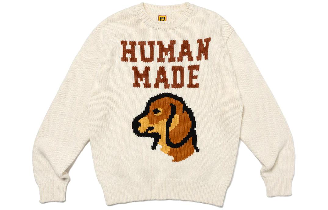 HUMAN MADE FW23 Dachshund Dog Graphic Knit Sweater Unisex. HM26CS038