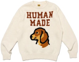 HUMAN MADE FW23 Dachshund Dog Graphic Knit Sweater Unisex. HM26CS038 HUMAN MADE FW23 Dachshund Dog Graphic Knit Sweater Unisex. HM26CS038