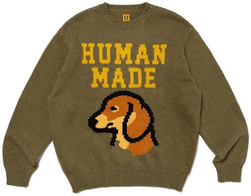 HUMAN MADE FW23 Baju Knit Unisex Corak Anjing Dachshund. HM26CS038 Details for HUMAN MADE FW23 Baju Knit Unisex Corak Anjing Dachshund. HM26CS038