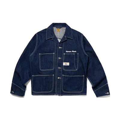 HUMAN MADE FW23 Dachshund Embroidered Denim Jacket Unisex Blue. HM26JK007
