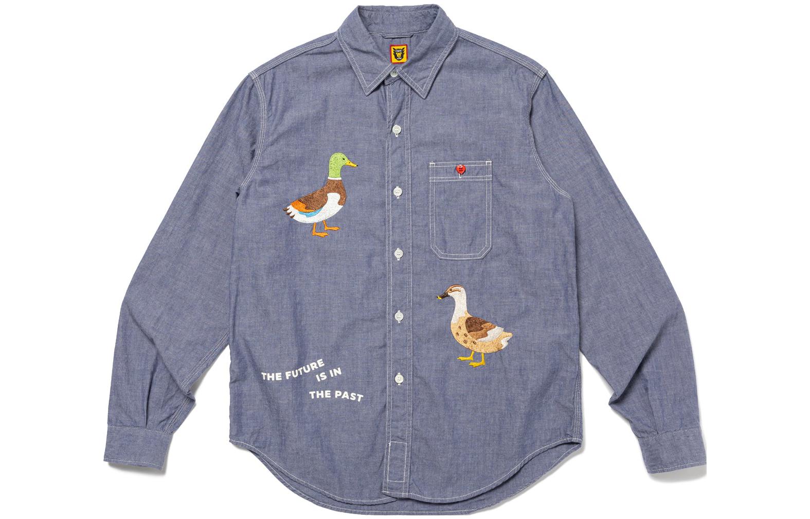 Order HUMAN MADE FW23 Embroidered Unisex Long Sleeve Work Shirt HM26SH005