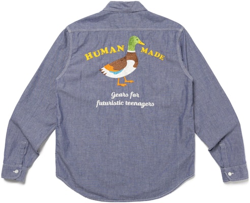 HUMAN MADE FW23 Embroidered Unisex Long Sleeve Work Shirt HM26SH005 Lookbook HUMAN MADE FW23 Embroidered Unisex Long Sleeve Work Shirt HM26SH005