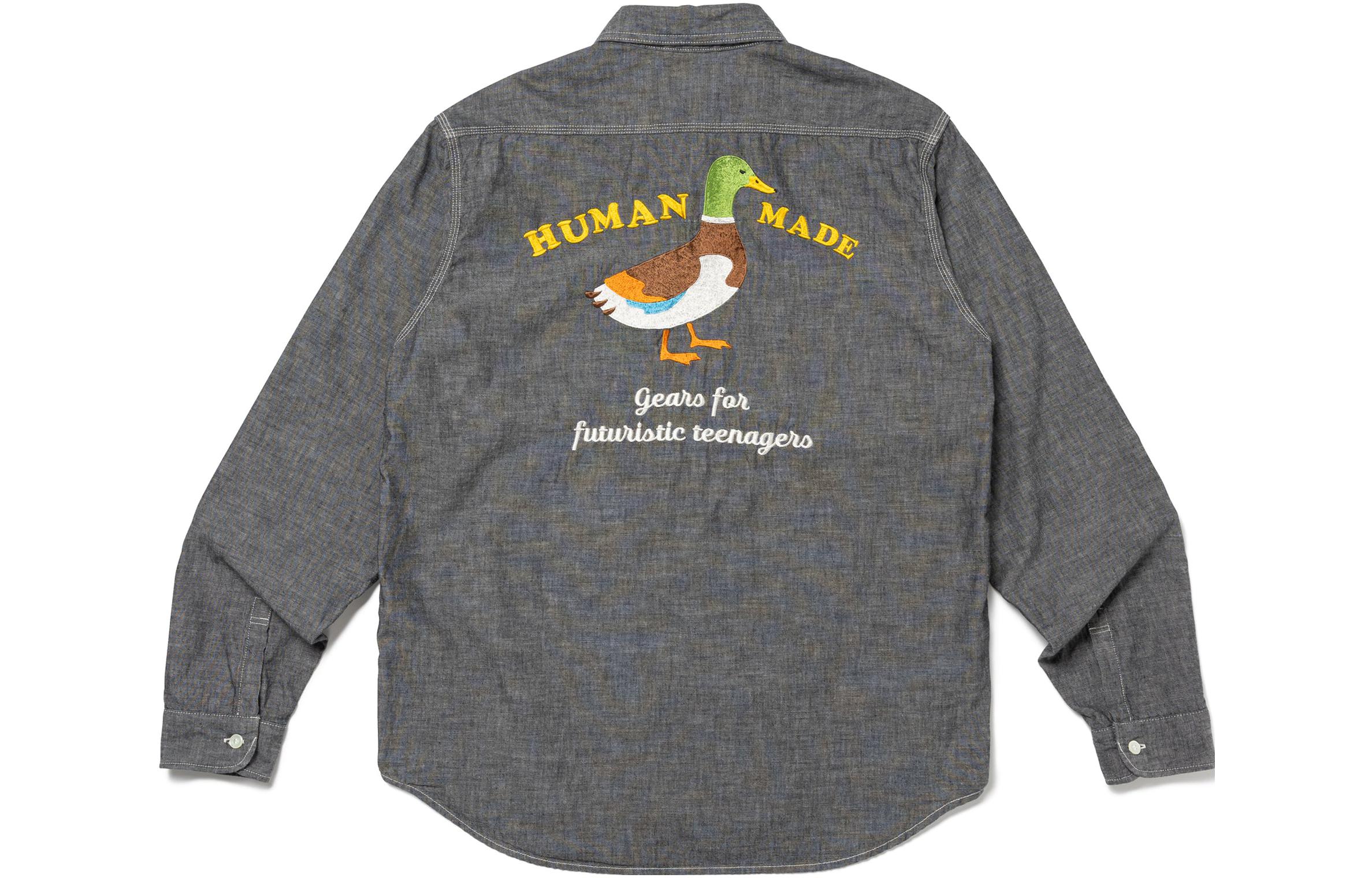 Purchase HUMAN MADE FW23 Embroidered Unisex Long Sleeve Work Shirt HM26SH005