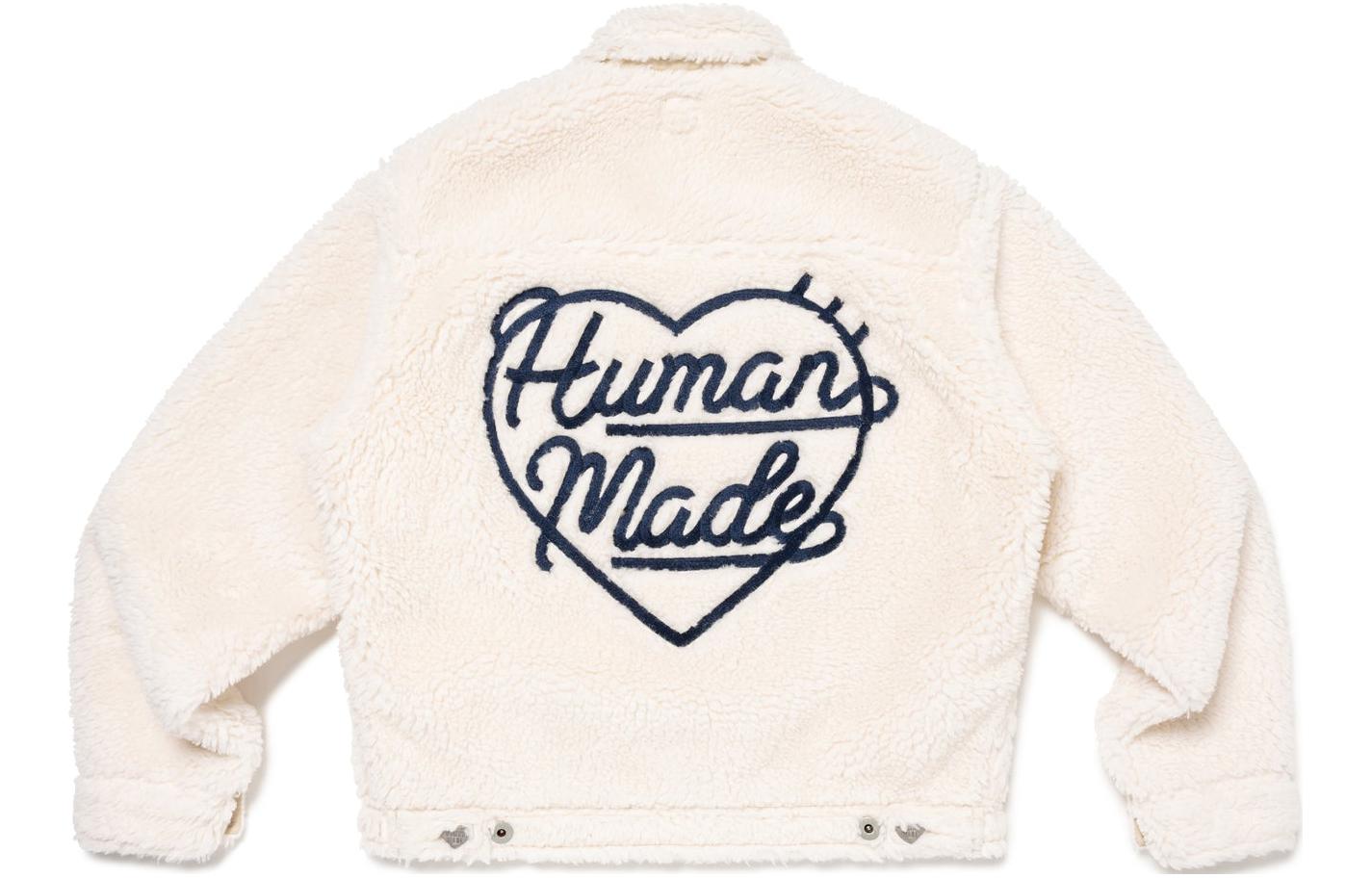 Purchase HUMAN MADE FW23 Jaket Fleece Logo Bordir Hati Unisex. HM26JK034