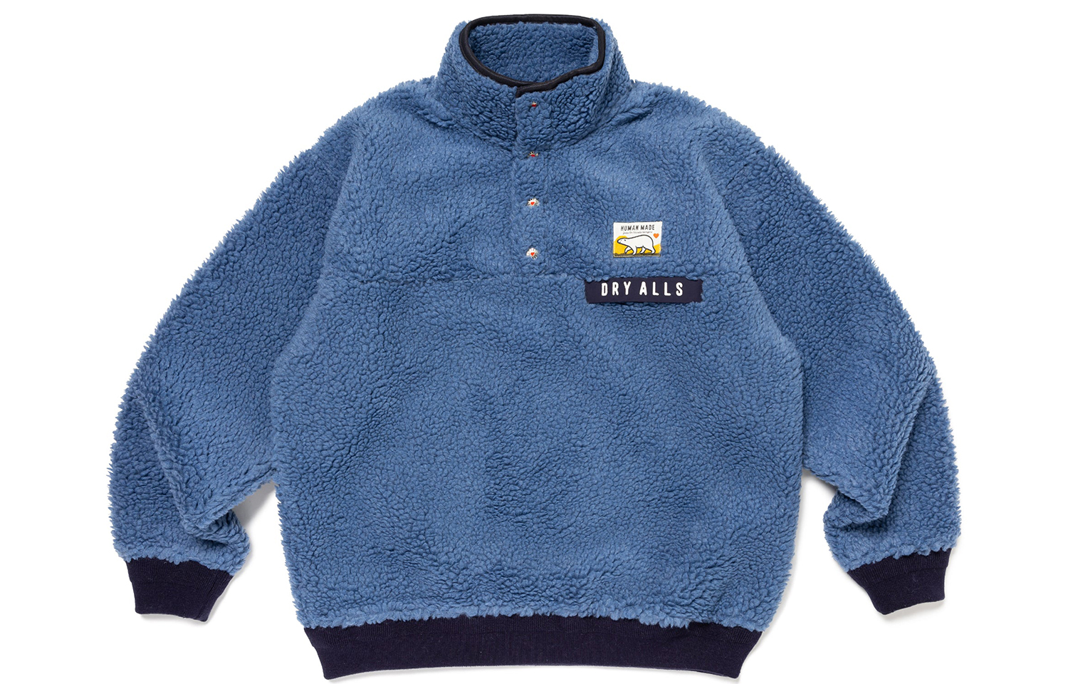 Shop ヒューマンメイド FW23 刺繍ロゴ＆ハートデザイン フリーススウェットシャツ ユニセックス HM26JK036