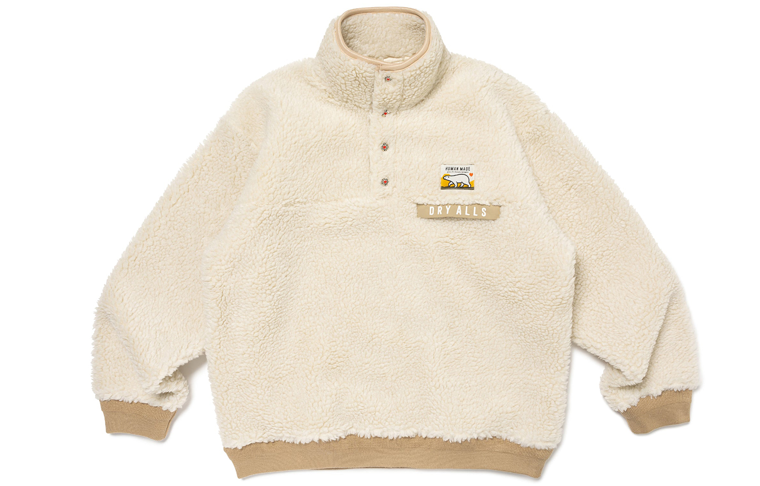 Details for ヒューマンメイド FW23 刺繍ロゴ＆ハートデザイン フリーススウェットシャツ ユニセックス HM26JK036