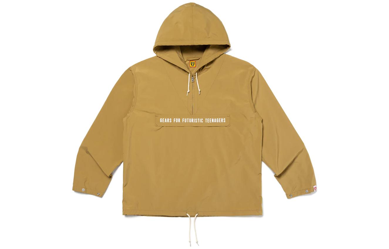 Order HUMAN MADE FW23 Jaket Hoodie Anorak Half-Zip Logo Unisex. HM26JK017