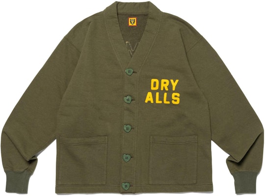 HUMAN MADE FW23 Heart Button Knit Cardigan Unisex with Logo Design HM26CS029 Buy HUMAN MADE FW23 Heart Button Knit Cardigan Unisex with Logo Design HM26CS029