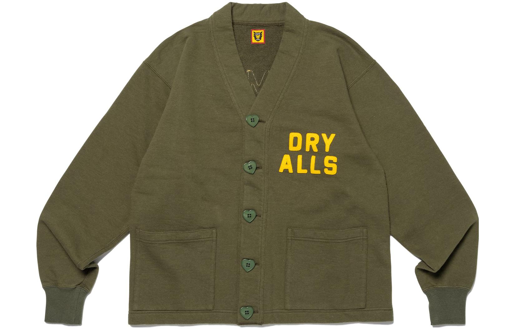 Shop HUMAN MADE FW23 Heart Button Knit Cardigan Unisex with Logo Design HM26CS029