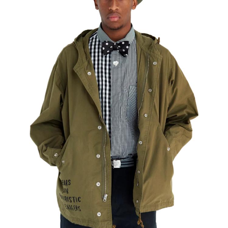 HUMAN MADE FW23 Heart Logo Print Snap-Button Drawstring Hooded Coat Unisex HM26JK001 圖 4