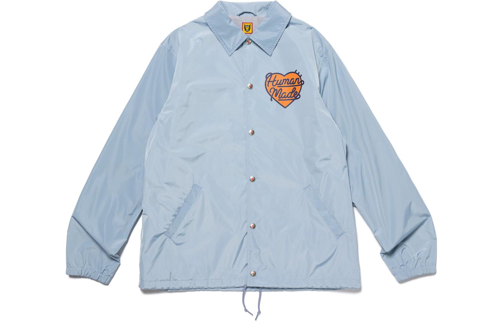 HUMAN MADE FW23 Heart Logo Snap Button Drawstring Coach Jacket Unisex HM26JK002