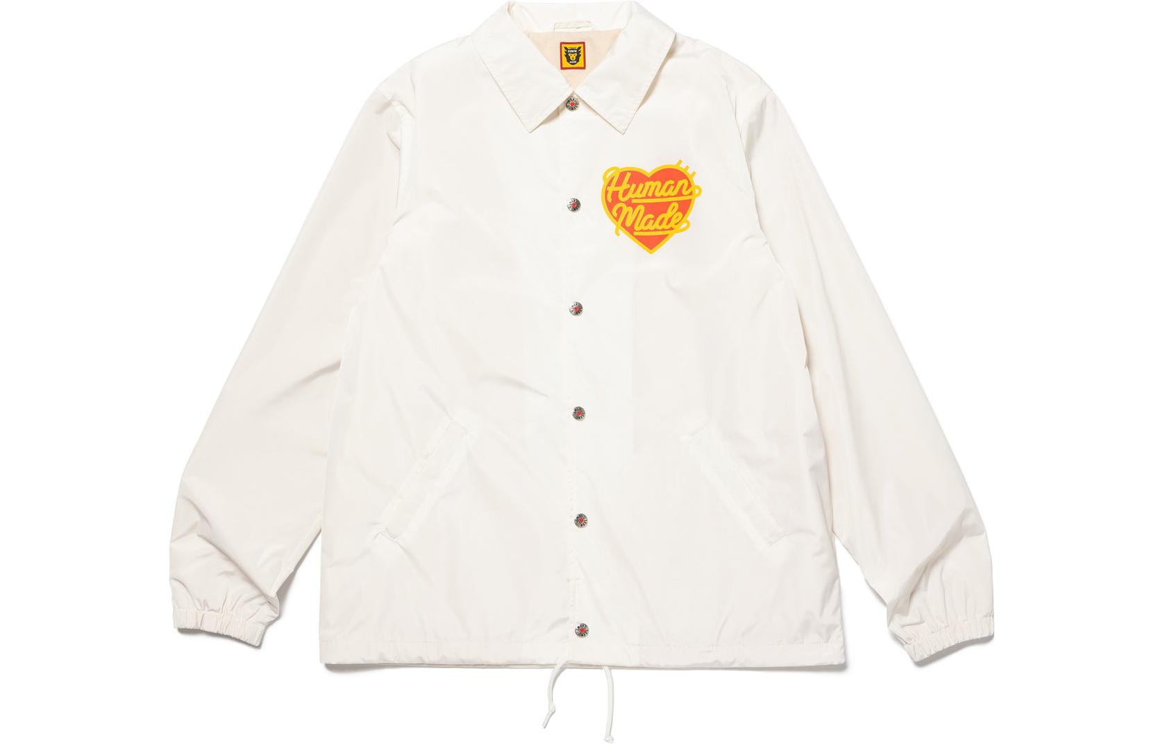 Shop HUMAN MADE FW23 心形标志抽绳教练夹克 男女同款 HM26JK002