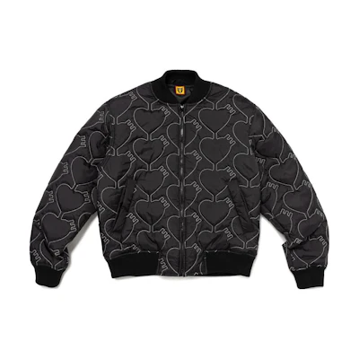 HUMAN MADE FW23 Heart Print Stitch Zip Cotton Jacket Unisex. HM26JK025