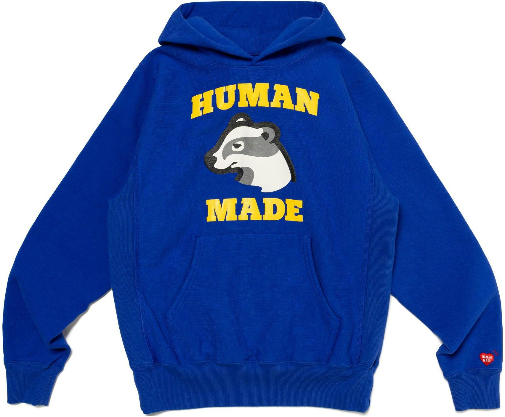 human-made-fw-23-honey-badger-print-hoodie-unisex-pullover-with-cuff-embroidery-hm-26-cs-018