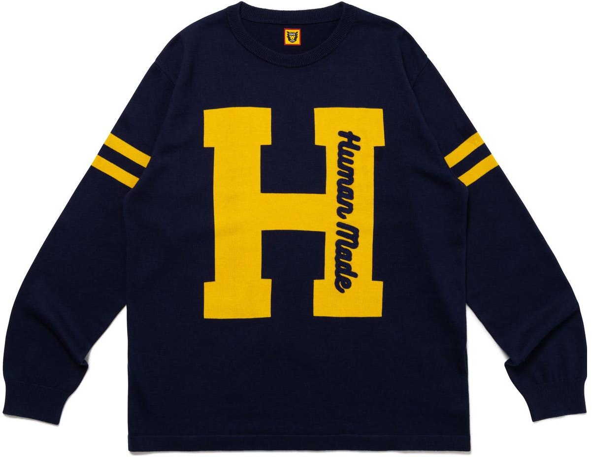 human-made-fw-23-knit-sweater-1-logo-embroidered-unisex-crewneck-long-sleeve-hm-26-cs-032