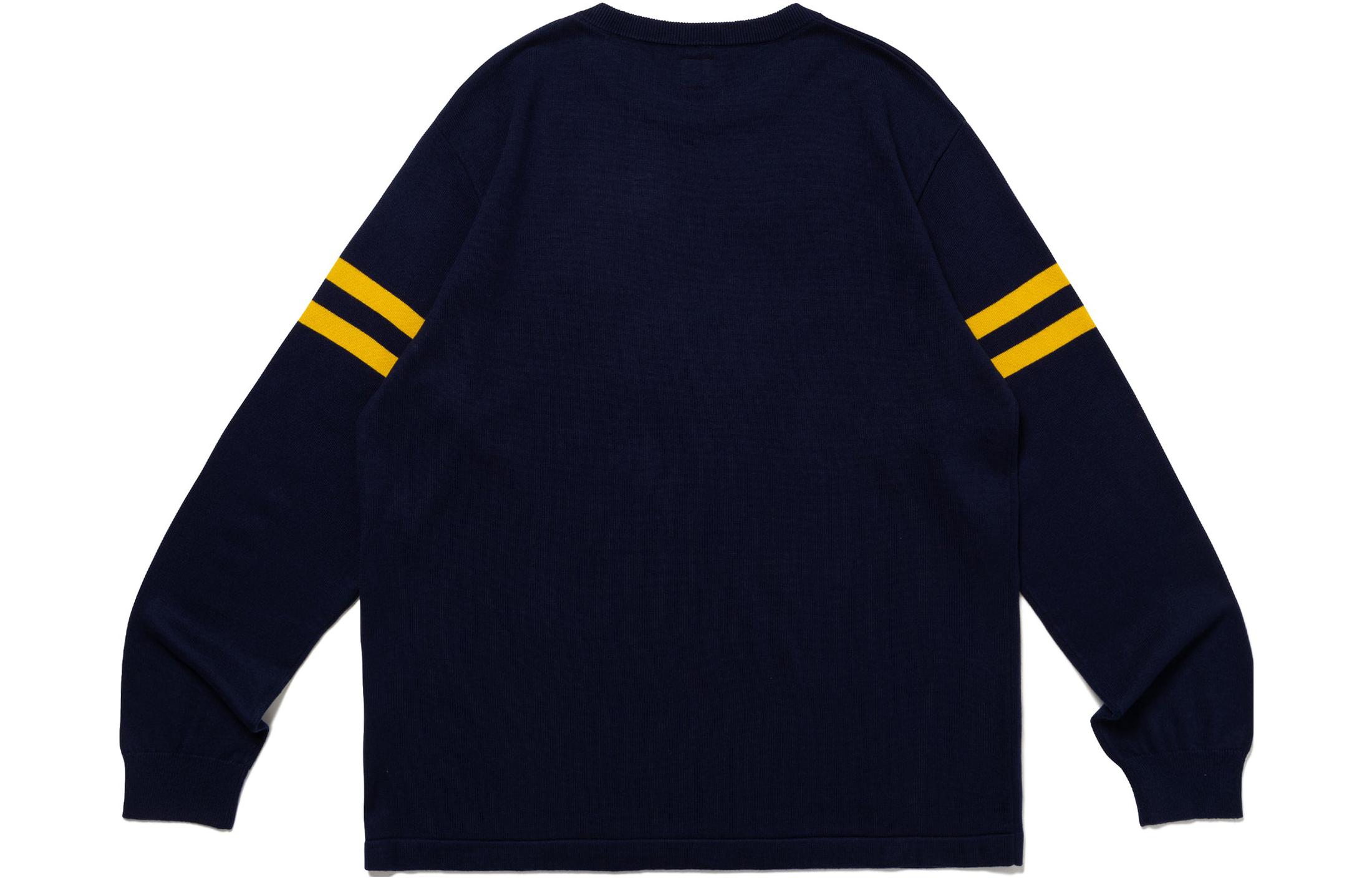 Lookbook HUMAN MADE FW23 Baju Sejuk Rajut Logo Sulam Unisex Crewneck Lengan Panjang. HM26CS032