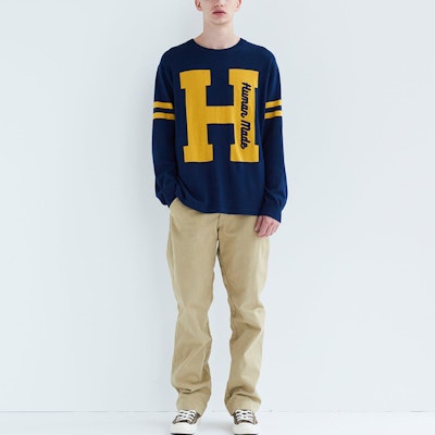 HUMAN MADE FW23刺绣logo针织圆领长袖男女同款毛衣 HM26CS032 Shop HUMAN MADE FW23刺绣logo针织圆领长袖男女同款毛衣 HM26CS032