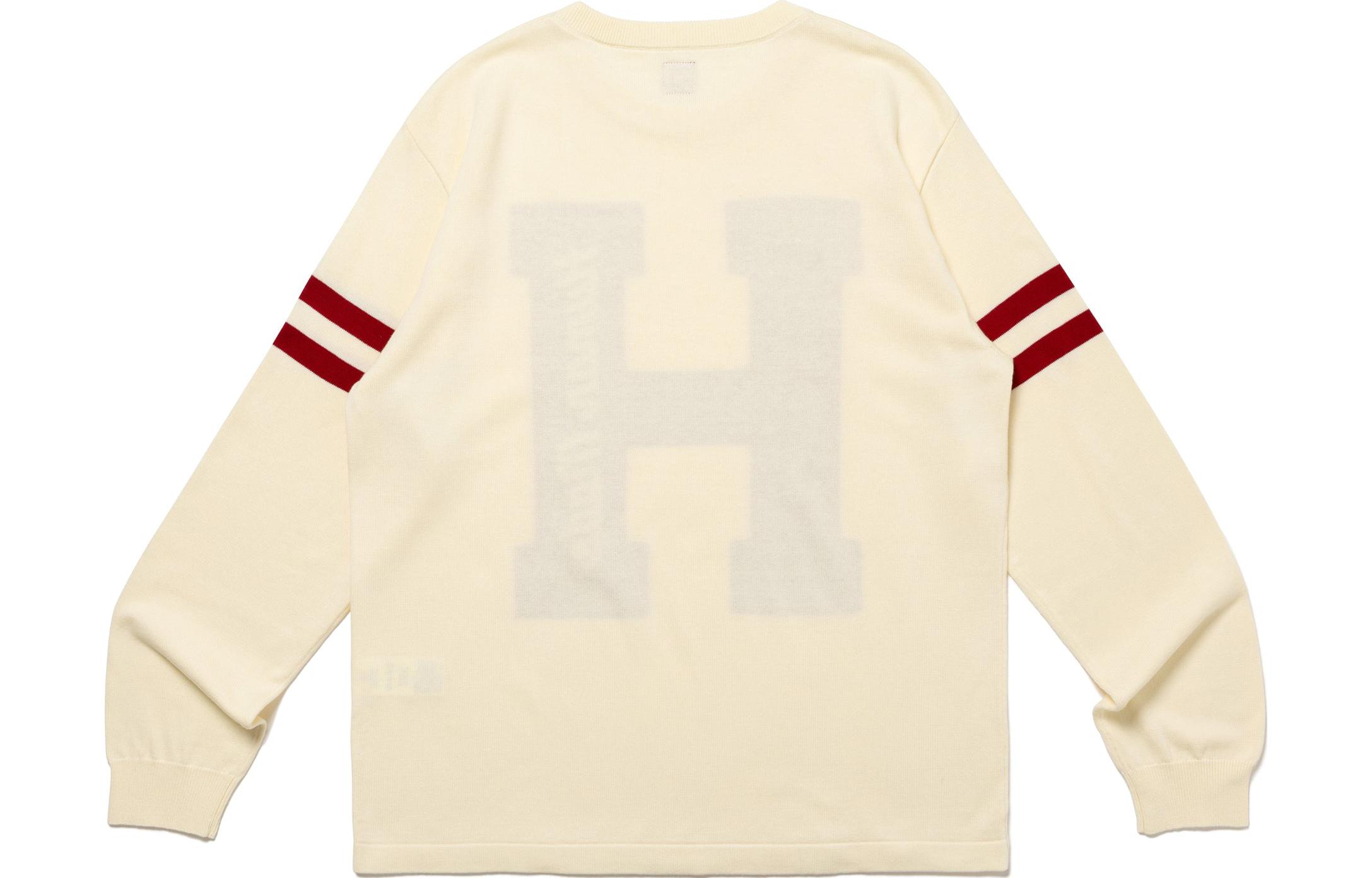 Sizing HUMAN MADE FW23 Baju Sejuk Rajut Logo Sulam Unisex Crewneck Lengan Panjang. HM26CS032