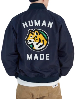 Jaket Unisex HUMAN MADE FW23 Bordir Huruf dan Tombol Macan HM26JK014 3