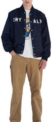 Jaket Unisex HUMAN MADE FW23 Bordir Huruf dan Tombol Macan HM26JK014 2